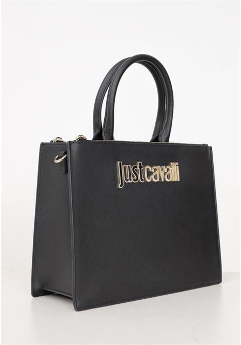 Shopper nera da donna con logo JUST CAVALLI | 77RA4BB1ZS766899